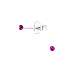 Wholesale 1.8mm Round Crystal Sterling Silver Ear Studs - JD7215