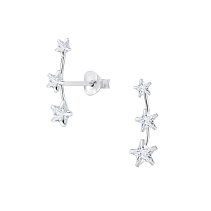 Wholesale Cubic Zirconia Line Sterling Silver Ear Studs - JD8152