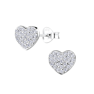 Wholesale Sterling Silver Heart Ear Studs  - JD8929