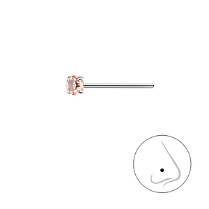 Wholesale 2.5mm Round Crystal Sterling Silver Nose Stud - JD8828