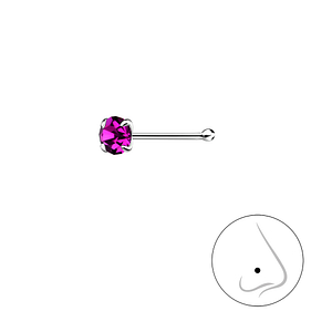 Wholesale 3mm Round Crystal Sterling Silver Nose Stud With Ball - JD8831