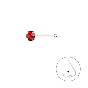 Wholesale 3mm Round Crystal Sterling Silver Nose Stud With Ball - JD8831