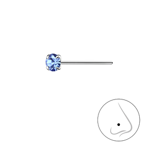 Wholesale 3mm Round Crystal Sterling Silver Nose Stud - JD8830