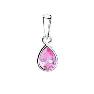 Wholesale 6x8mm Pear Cubic Zirconia Sterling Silver Pendant - JD9296