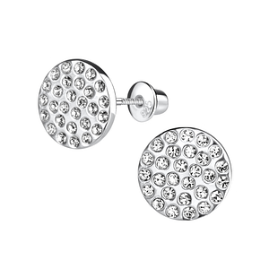 Wholesale Sterling Silver Round Screw Back Bullet Earrings - JD9515