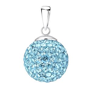 Wholesale Sterling Silver Crystal Ball Pendant - JD9449