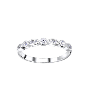 Wholesale Sterling Silver Geometric Eternity Ring - JD10000