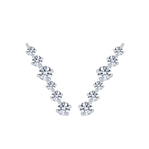 Wholesale Sterling Silver Line Crystal Ear Climbers - JD2856