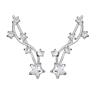 Wholesale Sterling Silver Star Cubic Zirconia Ear Climbers - JD7438