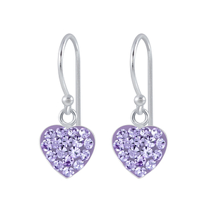 Wholesale Sterling Silver Heart Crystal Earrings - JD2665