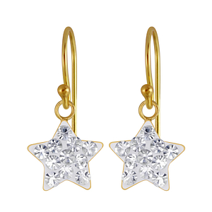 Wholesale Sterling Silver Star Crystal Earrings - JD3143