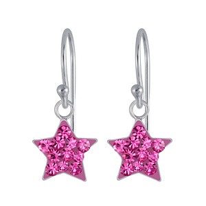 Wholesale Silver Crystal Star Earrings