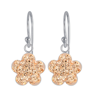 Wholesale Sterling Silver Flower Crystal Earrings - JD2698