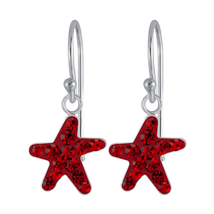 Wholesale Sterling Silver Starfish Crystal Earrings - JD3070