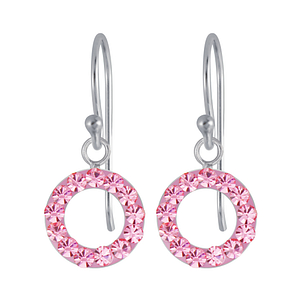 Wholesale Sterling Silver Crystal Circle Earrings - JD4328