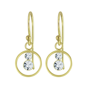 Wholesale Sterling Silver Circle Crystal Earrings - JD5541