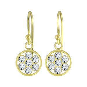 Wholesale Sterling Silver Circle Crystal Earrings - JD5763
