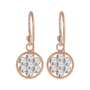 Wholesale Sterling Silver Circle Crystal Earrings - JD5762