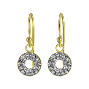 Wholesale Sterling Silver Circles Crystal Earrings - JD5746