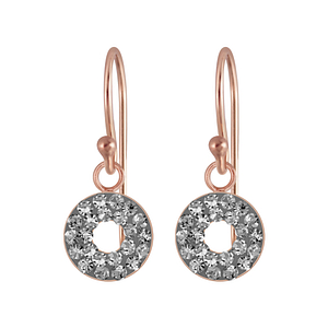 Wholesale Sterling Silver Circles Crystal Earrings - JD5588