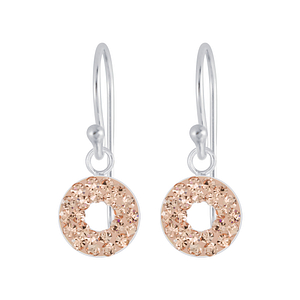 Wholesale Sterling Silver Circles Crystal Earrings - JD6155