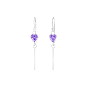 Wholesale Sterling Silver Heart Cubic Zirconia Earrings - JD5695