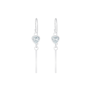 Wholesale Sterling Silver Heart Cubic Zirconia Earrings - JD5695