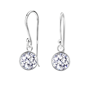 Wholesale 7mm Round Cubic Zirconia Sterling Silver Earrings - JD5126