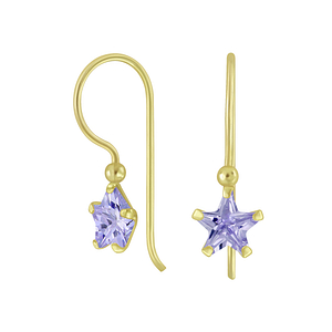 Wholesale 6mm Star Cubic Zirconia Sterling Silver Earrings - JD5491