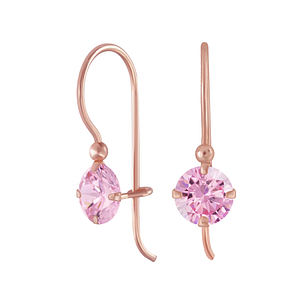 Wholesale 6mm Round Cubic Zirconia Sterling Silver Earrings - JD5124