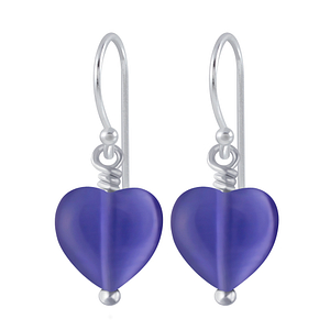 Wholesale Sterling Silver Handmade Heart Bead Earrings - JD2392