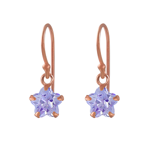 Wholesale 6mm Flower Cubic Zirconia Sterling Silver Earrings - JD2306