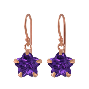 Wholesale 8mm Flower Cubic Zirconia Sterling Silver Earrings - JD2418