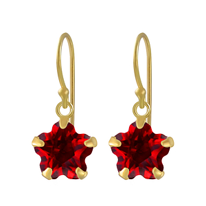Wholesale 8mm Flower Cubic Zirconia Sterling Silver Earrings - JD2417