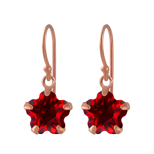 Wholesale 8mm Flower Cubic Zirconia Sterling Silver Earrings - JD2418