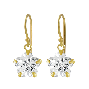 Wholesale 8mm Flower Cubic Zirconia Sterling Silver Earrings - JD2417