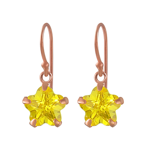 Wholesale 8mm Flower Cubic Zirconia Sterling Silver Earrings - JD2418