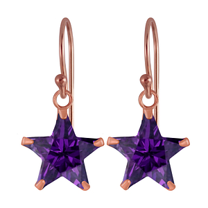 Wholesale 10mm Star Cubic Zirconia Sterling Silver Earrings - JD3091