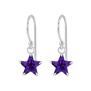 Wholesale 6mm Star Cubic Zirconia Sterling Silver Earrings - JD2303