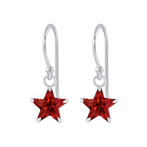 Wholesale 6mm Star Cubic Zirconia Sterling Silver Earrings - JD2303