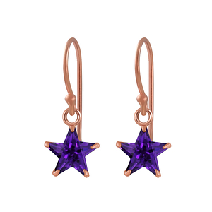 Wholesale 6mm Star Cubic Zirconia Sterling Silver Earrings - JD2286