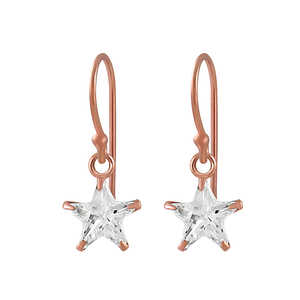 Wholesale 6mm Star Cubic Zirconia Sterling Silver Earrings - JD2286