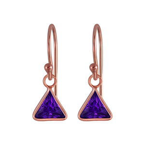 Wholesale 6mm Triangle Cubic Zirconia Sterling Silver Earrings - JD2986