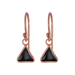 Wholesale 6mm Triangle Cubic Zirconia Sterling Silver Earrings - JD2986