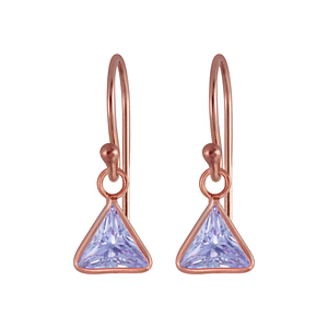 Wholesale 6mm Triangle Cubic Zirconia Sterling Silver Earrings - JD2986