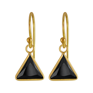 Wholesale 8mm Triangle Cubic Zirconia Sterling Silver Earrings - JD2987
