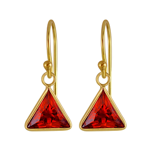 Wholesale 8mm Triangle Cubic Zirconia Sterling Silver Earrings - JD2987