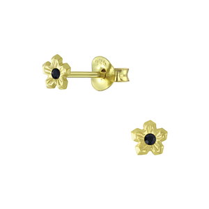 Wholesale Sterling Silver Flower Crystal Ear Studs - JD5367