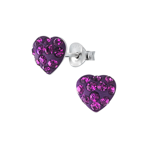 Wholesale Sterling Silver Heart Ear Studs - JD1911