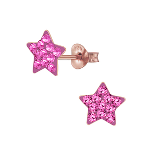Wholesale Sterling Silver Crystal Star Ear Studs - JD5441